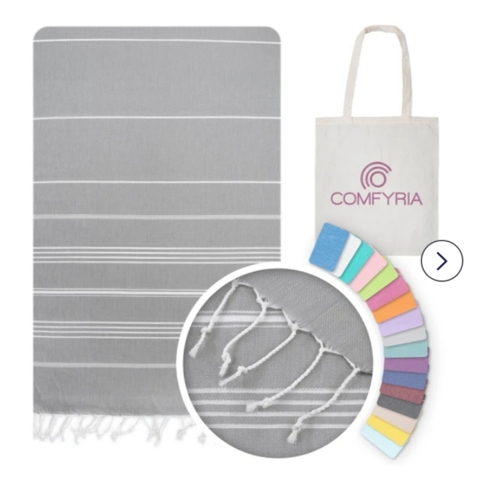 Turkish Beach‎ Towel with Tote Bag - Extra Large 39x71 Cotton Beach Towel